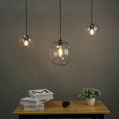 Nordic Clear Glass Globe Pendant Light