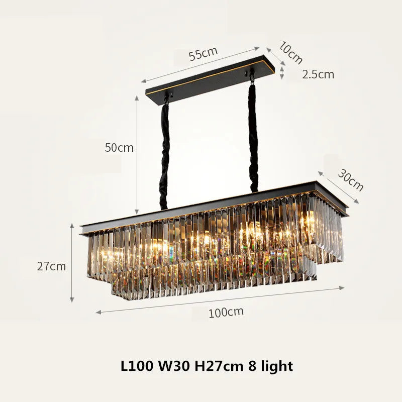 Crystal Gold Black Pendant D100cm 16-Light