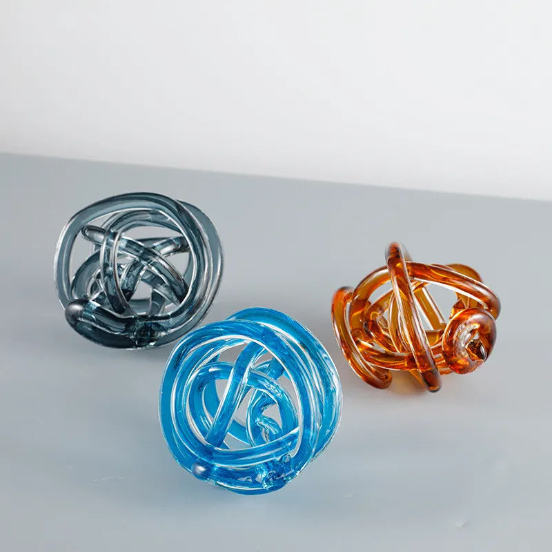 DecorBites™ Glass Coil Ball Sculpture Decorative Figurine