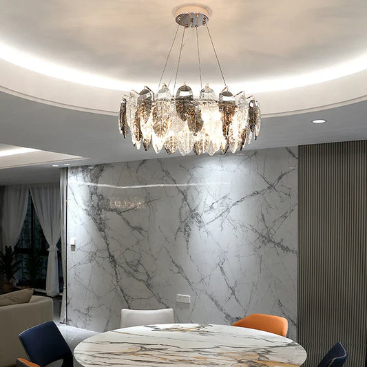 Decorbites™ Gold Silber Kristall LED dimmbare Pendelleuchte für das Wohnzimmer
