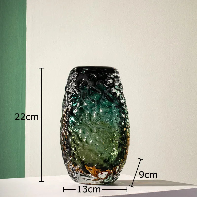 Decorbites™ Deep Green Glass Vase: Elegante Hydroponik-Blüten Tischdekoration