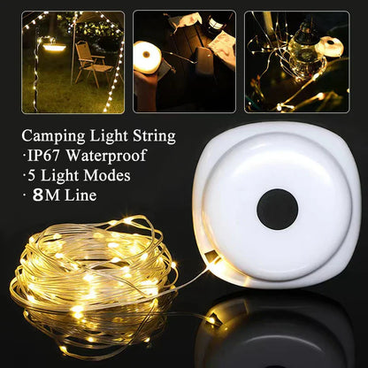 DecorBites™ LED Camping Light Strip 8M Length Waterproof Outdoor Garden Decor Lamp