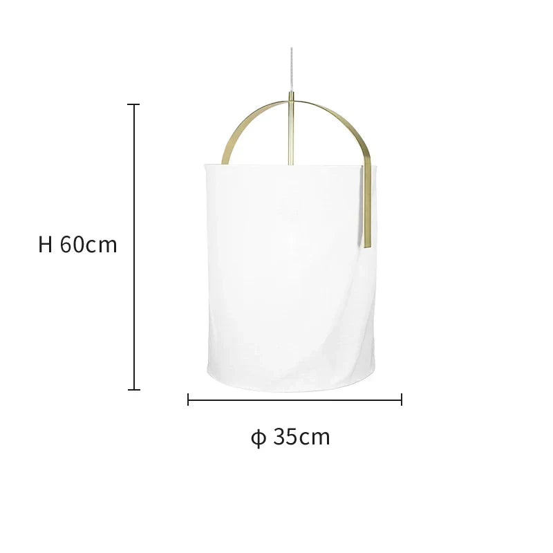 DecorBites™ Linen Cotton Pendant Lamp: Nordic White DIY Fabric Shade LED Island Lighting