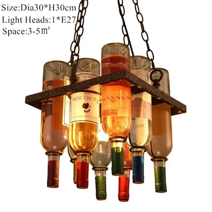 Decorbites™ Industrielle Metall-Weinflaschen-Lüster für Café Bar LED-Dekoration