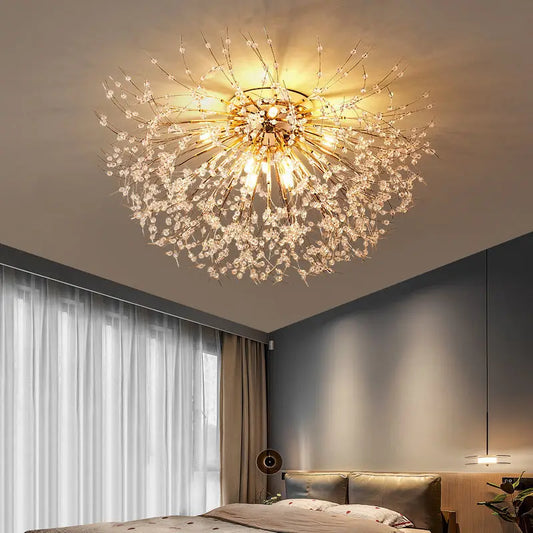 Decorbites™ Löwenzahn-Kristall-Leuchter LED-Deckenleuchte für romantisches Wohnzimmer & Schlafzimmer