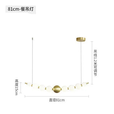 Gold Acrylic Ceiling Chandelier Dia102cm Bedroom