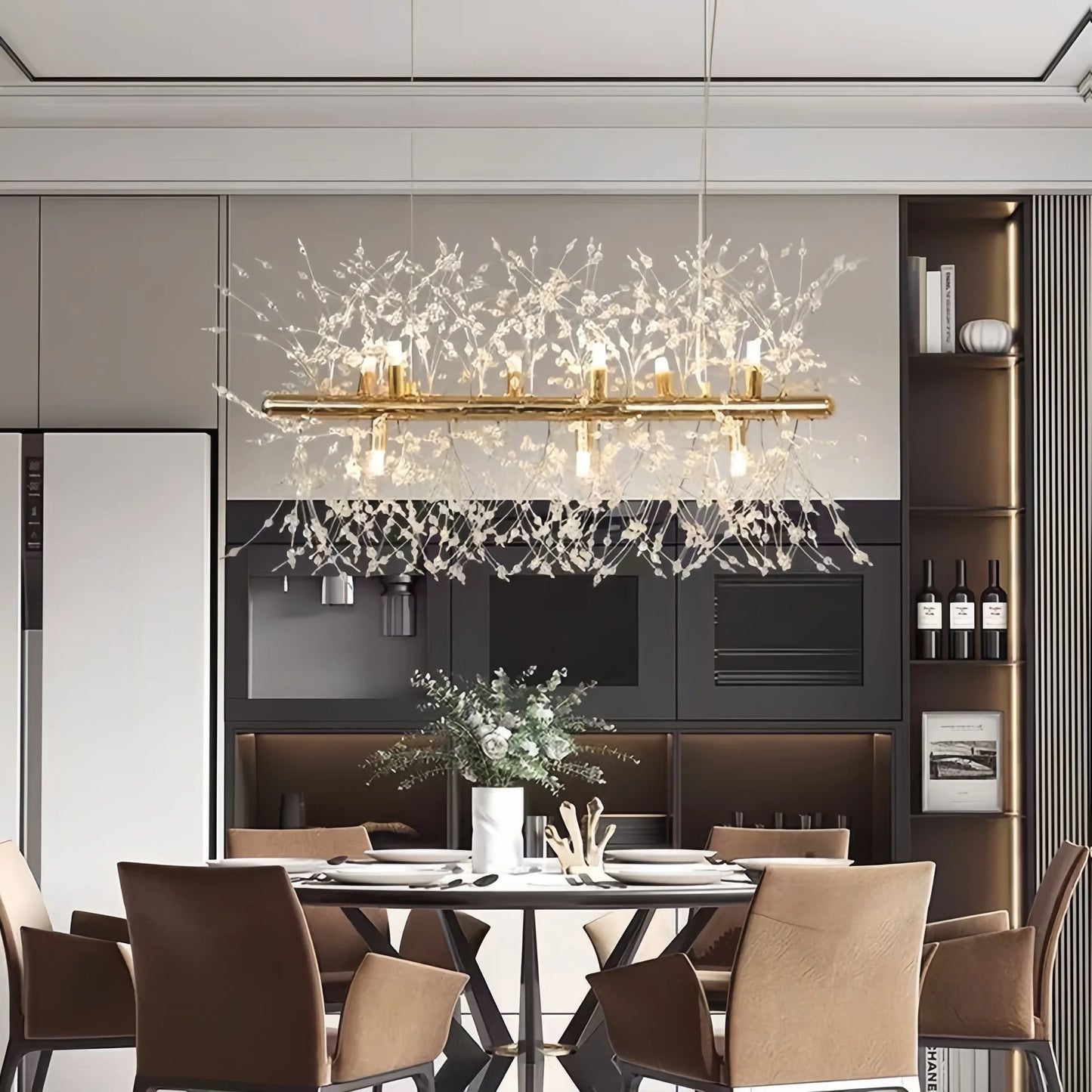 Decorbites™ Löwenzahn-Kristall-Deckenleuchte Kronleuchter für Schlafzimmer Esszimmer Kücheninsel