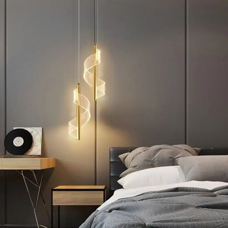 Decorbites™ Acryl-Spiralen-Hängeleuchte Schlafzimmer Wohnzimmer Modern Nordisch Tropfenförmige Hängelampe