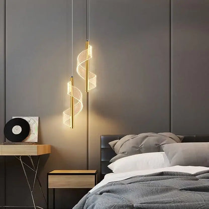 Decorbites™ Acryl-Spiralen-Hängeleuchte Schlafzimmer Wohnzimmer Modern Nordisch Tropfenförmige Hängelampe
