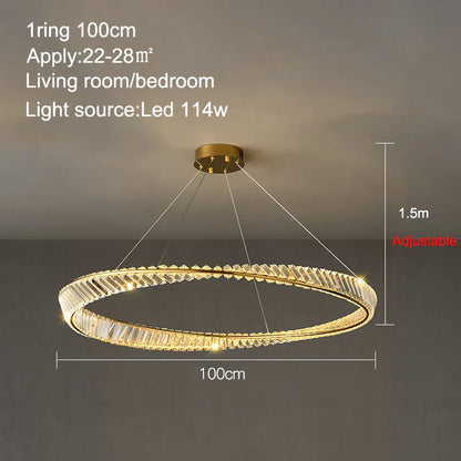 Decorbites™ Kristallring-Deckenleuchte – Moderner Luxus-LED-Kronleuchter für Schlafzimmer und Wohnzimmer
