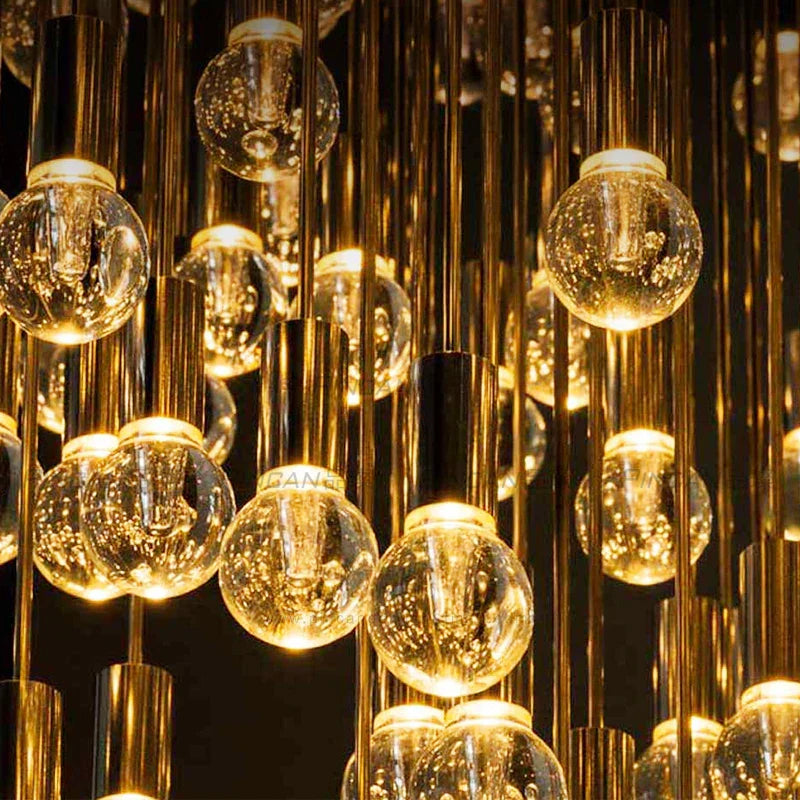 Gold LED Crystal Chandelier 45-Head Design