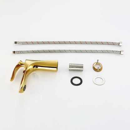 Decorbites™ Gold Beckenmischer Armatur Hoher Goldener Wasserfall Hahn für Waschbecken und Toilette