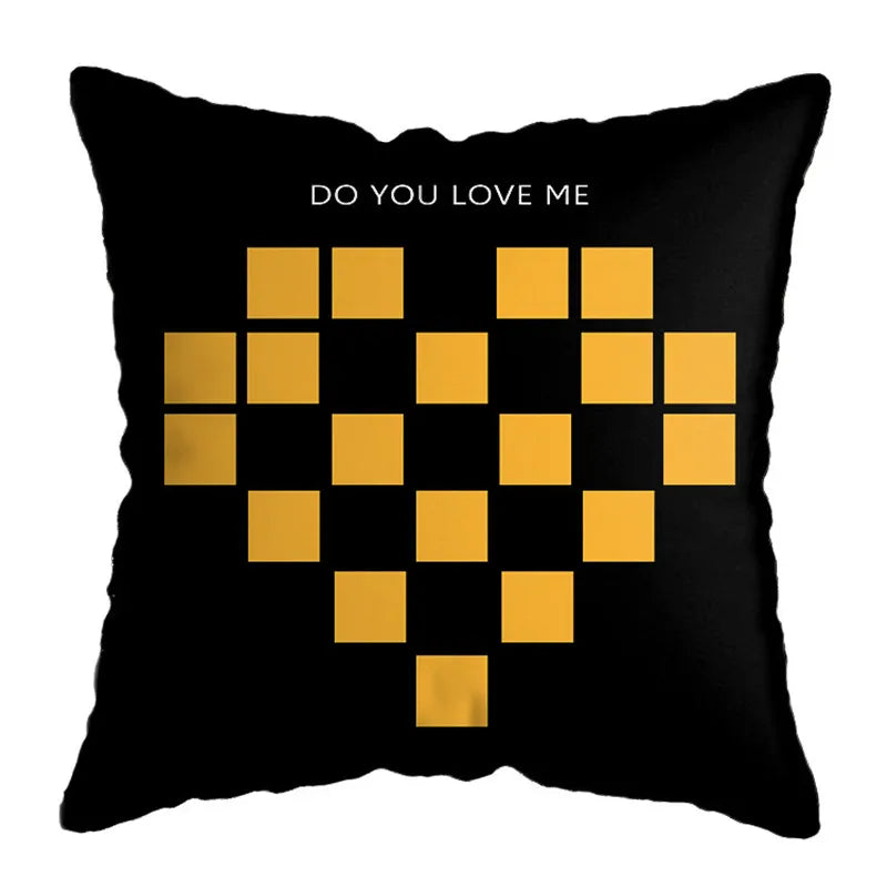 Decorbites™ Geometrisches Hirsch-Print Kissenbezug 45x45 cm - Gelb Hausteppich-Dekoration
