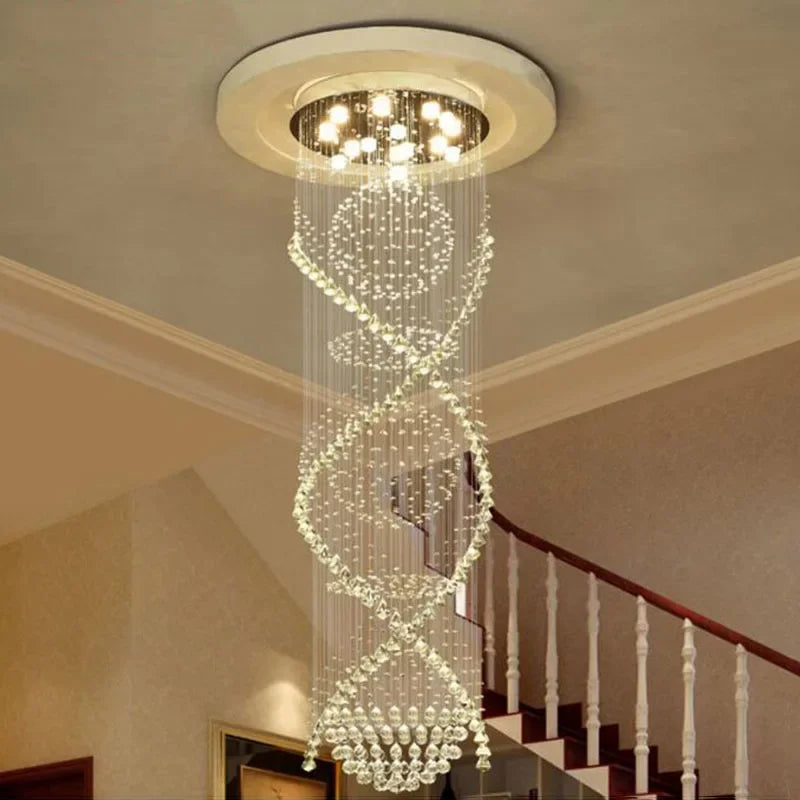Decorbites™ Doppelschnecken-Kristall-Kronleuchter: Luxuriöse K9-Kristallbeleuchtung für Hotels und Villen