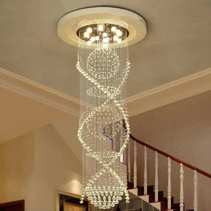 Decorbites™ Doppelschnecken-Kristall-Kronleuchter: Luxuriöse K9-Kristallbeleuchtung für Hotels und Villen