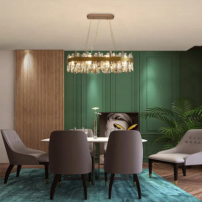 DecorBites™ Crystal Ceiling Chandelier LED Hanging Lamps for Living Room Luxe Décor