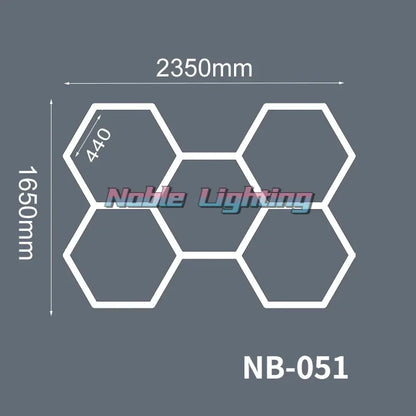 DecorBites™ Hexagon LED Ceiling Light for Barbershop and Garage Hair Salon