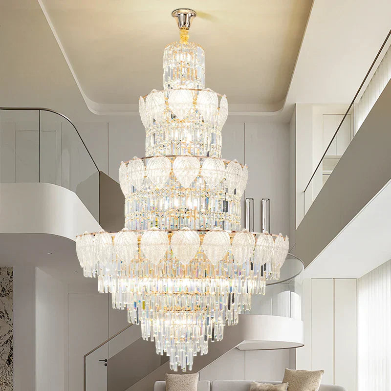 Decorbites™ Kristall-Duplex-Villa-Lüster: Elegante Loft-Wohnungsbeleuchtung im Luxus-Stil für stilvolle Wohnzimmer.