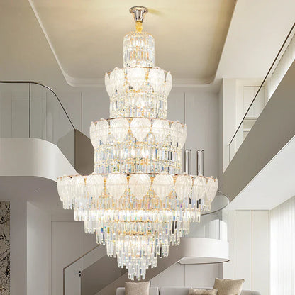 Decorbites™ Kristall-Duplex-Villa-Lüster: Elegante Loft-Wohnungsbeleuchtung im Luxus-Stil für stilvolle Wohnzimmer.