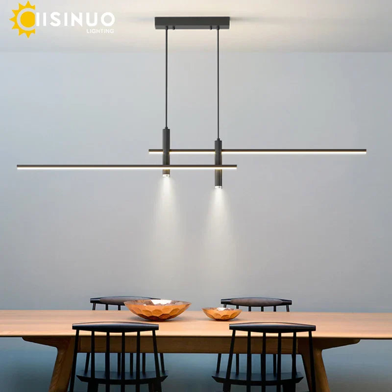 DecorBites™ Adjustable LED Pendant Light in Black/Gold for Office Dining Living Room