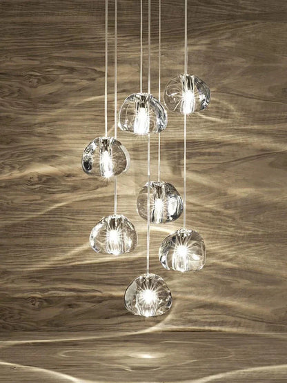 DecorBites™ Crystal LED Ceiling Chandelier: Modern Spiral Kitchen Staircase Home Decoration Light