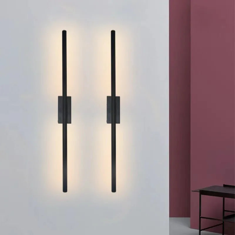 Decorbites™ Lineares Rohr-LED-Wandleuchte Oben-Unten-Licht Schwarz-Gold Wandlampe