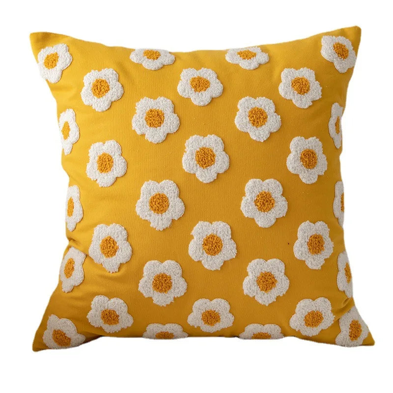 Decorbites™ Daisy Floral Stickerei Kissenbezug 45x45cm/30x50cm Weiße Blüten Gemütliche Weiche Dekoration