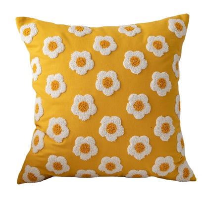 Decorbites™ Daisy Floral Stickerei Kissenbezug 45x45cm/30x50cm Weiße Blüten Gemütliche Weiche Dekoration