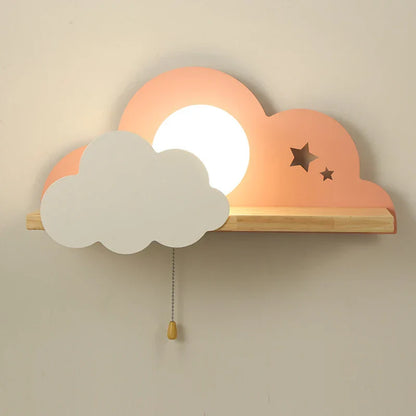 Decorbites™ Wolkenmond-Wandleuchte mit Zugschalter, Cartoon-Stil für moderne Heimdekoration