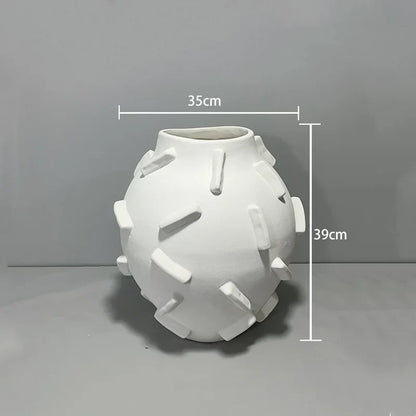 Decorbites™ Geometrische Block-Keramikvase - Abstrakte Blumenarrangement - Heimdekoration Handwerkskunst