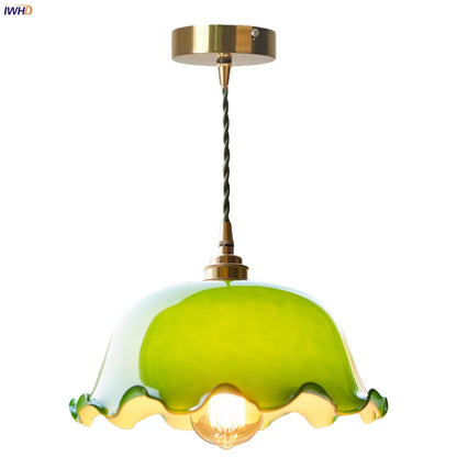 Decorbites™ Grüne Lotus LED-Hängeleuchte Glasleuchte