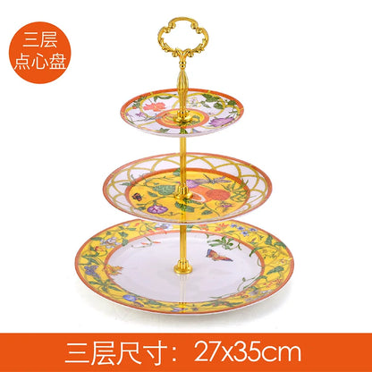 Decorbites™ Elegantes Schmetterlings-Set für Küchenutensilien: Kaffeetasse, Untertasse, Kaffeekanne, Sahnekännchen, Zuckerdose, Teller, Tortenteller
