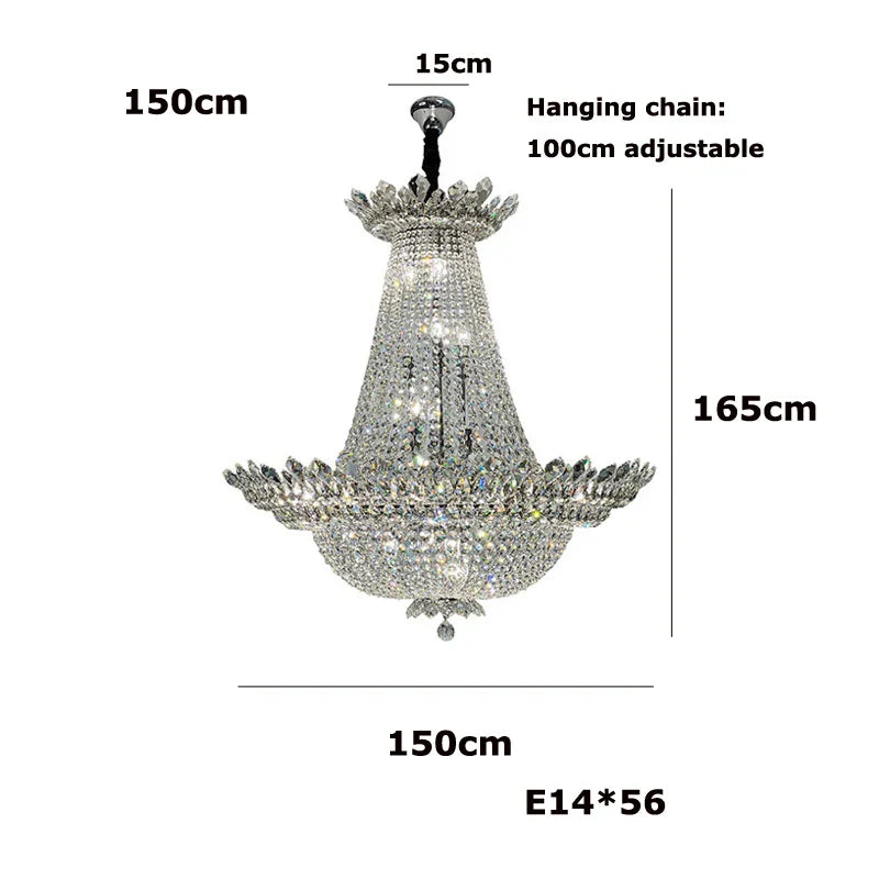 DecorBites™ K9 Crystal Gold Ceiling Chandelier - Trendy Chrome Lighting