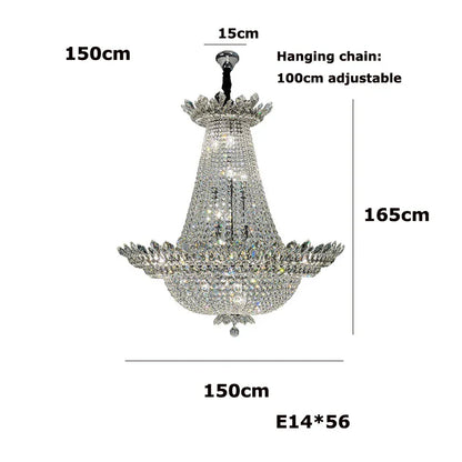 DecorBites™ K9 Crystal Gold Ceiling Chandelier - Trendy Chrome Lighting