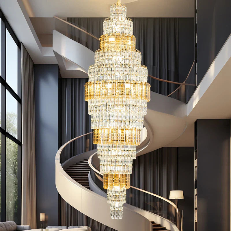 Decorbites™ Kristall-Duplex-Kronleuchter: Luxuriöses Hohl-Design für Wohnzimmer, Treppenhaus.