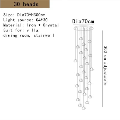 Decorbites™ Kristall-LED-Deckenleuchter Schlafzimmer Wohnzimmer Treppenhaus Pendelleuchte