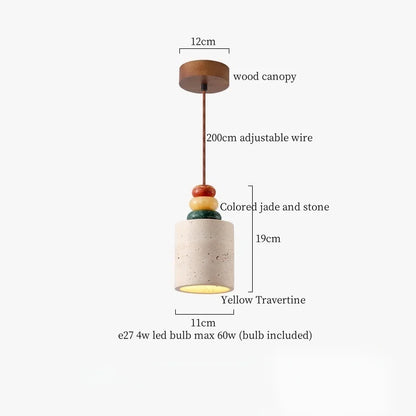 Decorbites™ Glas-Stein-LED-Pendantleuchten - Gelber Travertin Vintage-Hängeleuchte