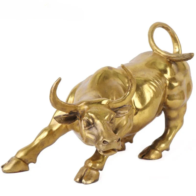 Decorbites™ Goldene Stier-Figur Skulptur - Börsenbüro-Dekoration & Festtagsgeschenk