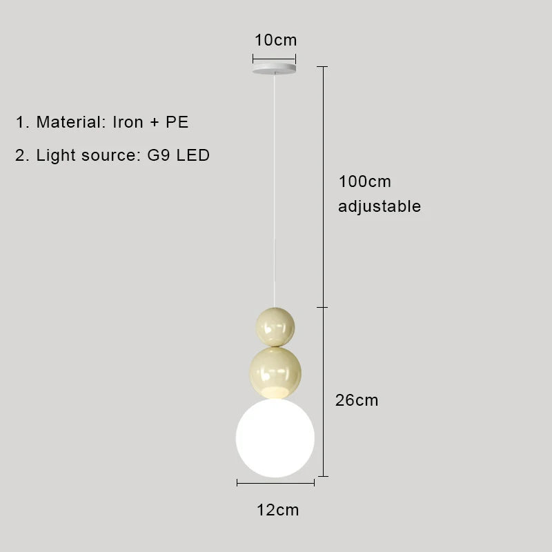 DecorBites™ Cream Nordic LED Pendant Light: Modern Hanging Lamp for Stylish Indoor Room Decor
