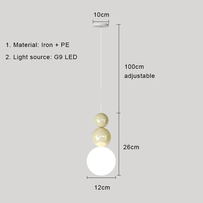 DecorBites™ Cream Nordic LED Pendant Light: Modern Hanging Lamp for Stylish Indoor Room Decor