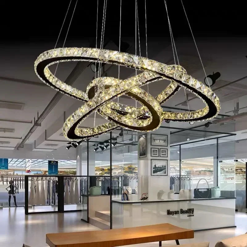 Decorbites™ Kristallring-Deckenleuchter Moderne Kreisförmige Pendellampe LED Hängelampe Leuchten