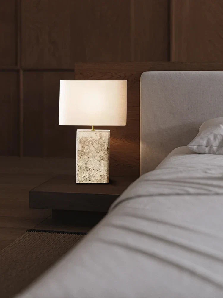 Brown Stone Fabric Lamp
