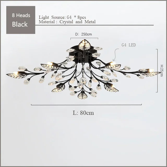 DecorBites™ Crystal Ceiling Chandelier LED Fixture Lights for Living Room Bedroom by Samsarah Lighting
