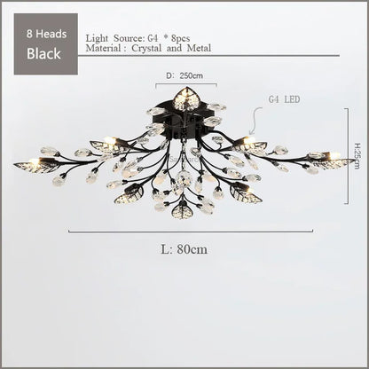 DecorBites™ Crystal Ceiling Chandelier LED Fixture Lights for Living Room Bedroom by Samsarah Lighting