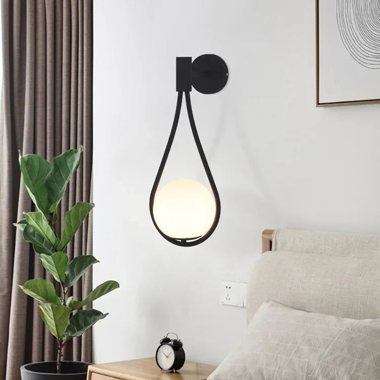 DecorBites™ Glass Ball Golden LED Wall Lamp for Living Bedroom, Minimalist Nordic Design
