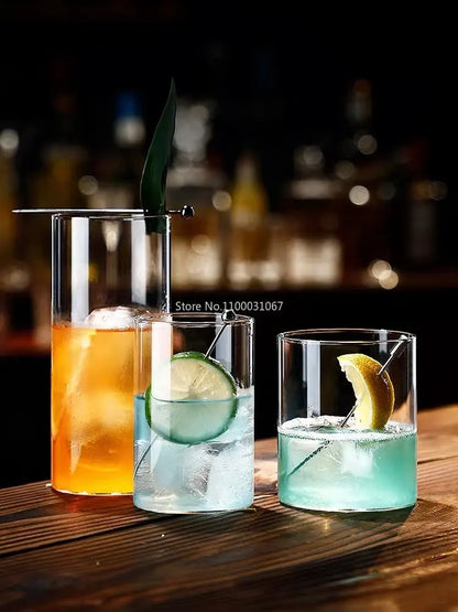 Decorbites™ Clear Glass Highball Cup Set - Premium Drinkware für Cocktails und Getränke.