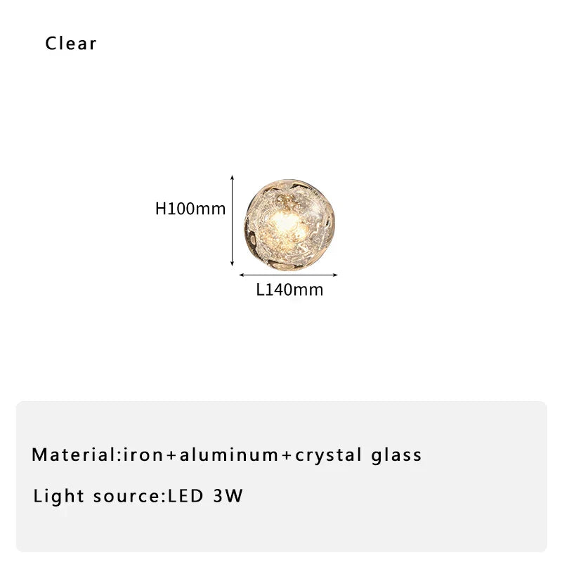 DecorBites™ Crystal Glass Wall Sconce Lamps for Stylish Living Room and Bedroom Lighting