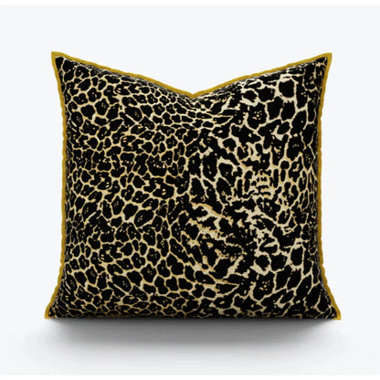 DecorBites™ Gold Zebra Pattern Jacquard Pillow Cover - Modern Luxury Decor