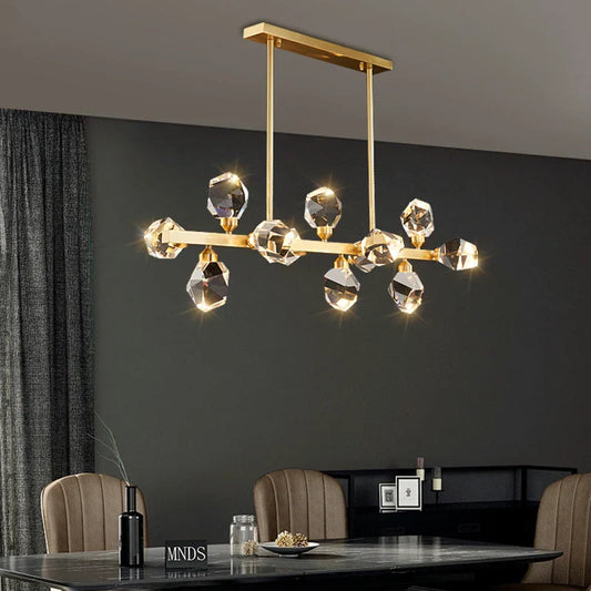 Decorbites™ Diamantkristall Messing LED-Hängeleuchte Gold Luxus Hanglamp