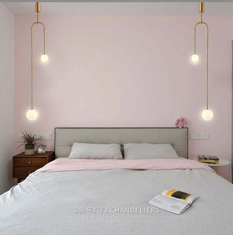 Gold Glass Ball Hanging Lamp